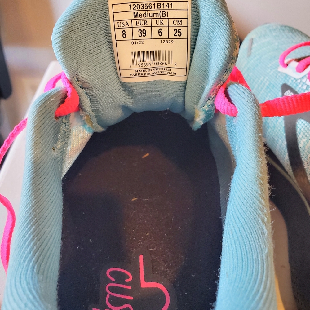 Brooks Ghost 14 Women’s Size 8 Running Shoes Teal Pink Cushioned Athletic Sneake - Picture 5 of 6